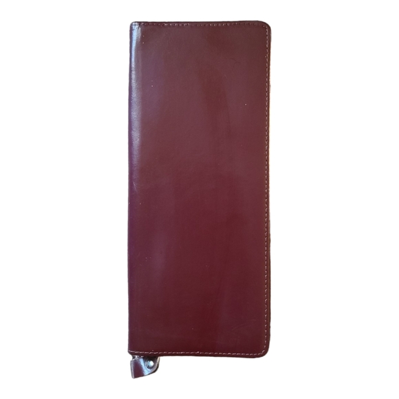 Vintage Faux Leather Business Card Holder and Zippered Business Checkbook Cover - Picture 2 of 7
